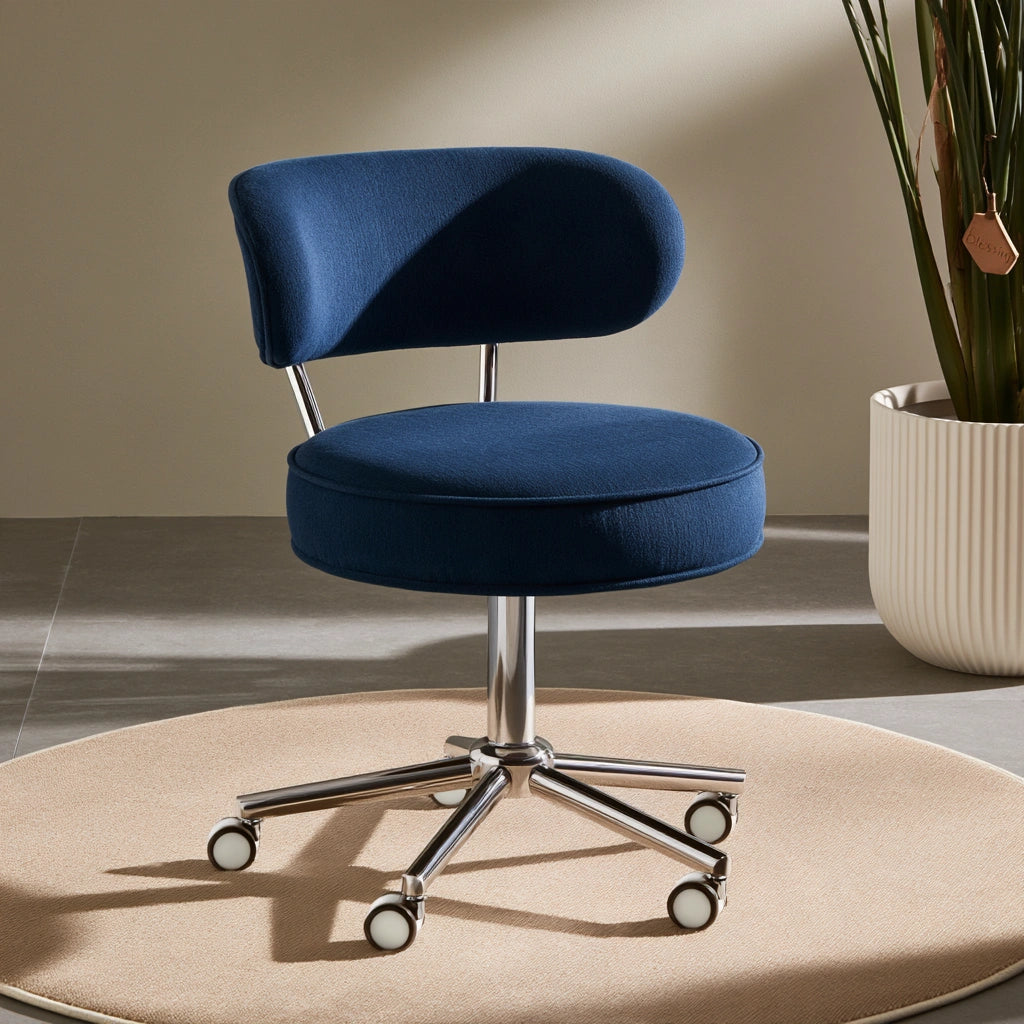 Ergonomischer Bürostuhl, mit Stoffbezug, drehbar, Farbe: blau